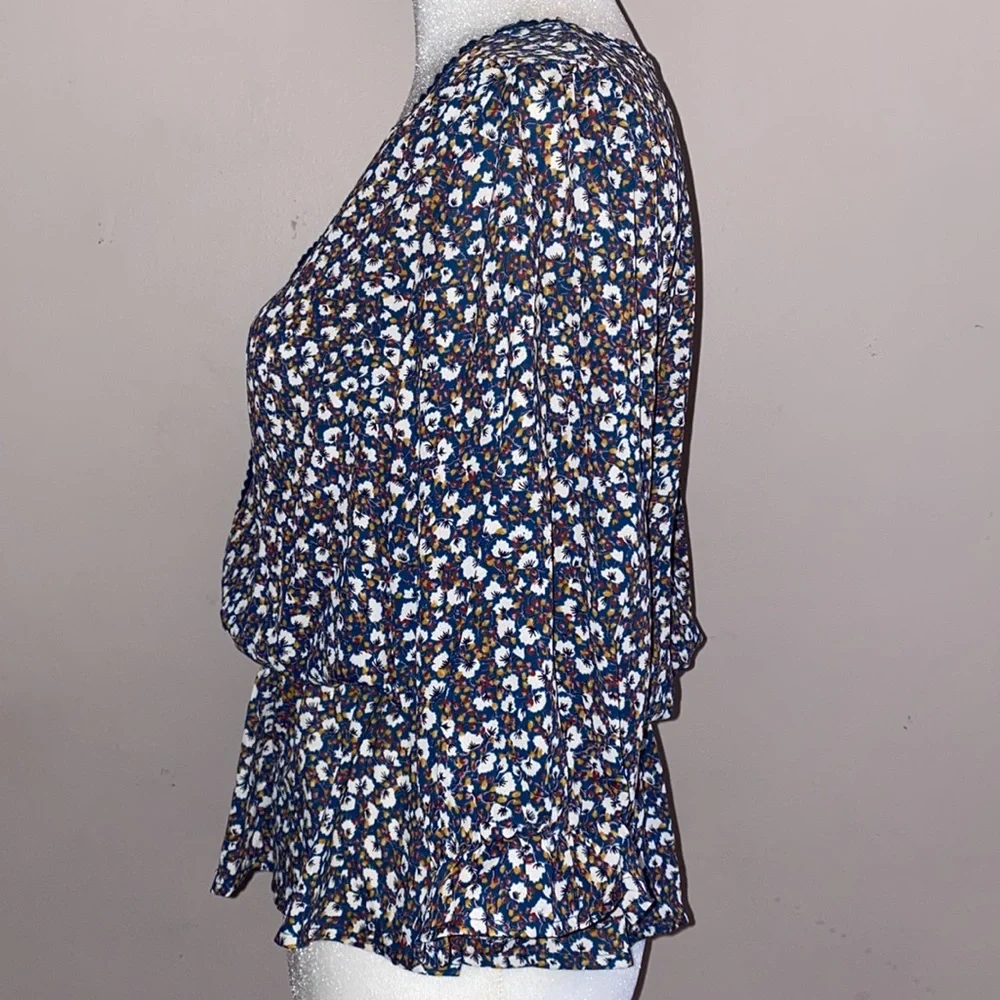 Sienna Sky Floral Peplum 3/4 Sleeve Blouse - Picture 4 of 13